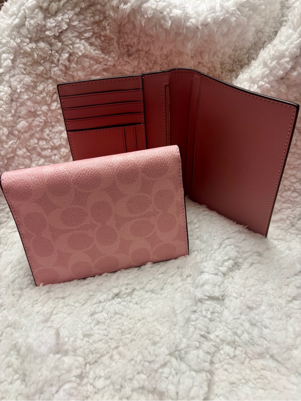 Coach Pink Signature Passport Cover NWT!
